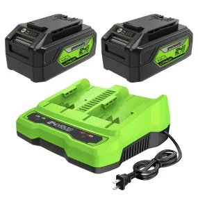 24V 4.0Ah USB Battery (2-Pack) Starter Kit & Dual Port Rapid Charger