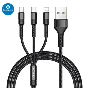 3 In 1 Apple Lightning Type-C Micro USB Phone Tablet Charging Cable