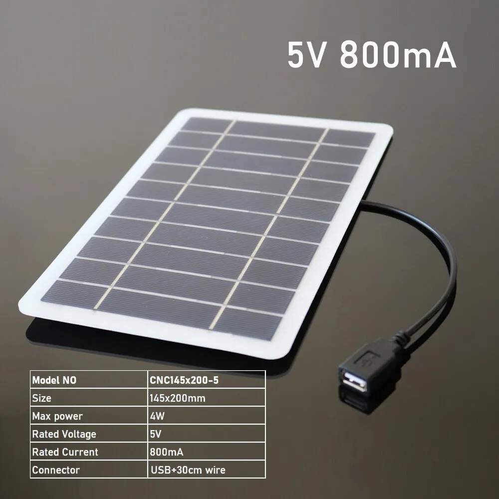 5V 300/400/800mA Output USB Solar Battery Charger 1.5W 2W 4W USB Female port 5.5V 1.65W Charge Regulators Solar Panel 3.7V 18650