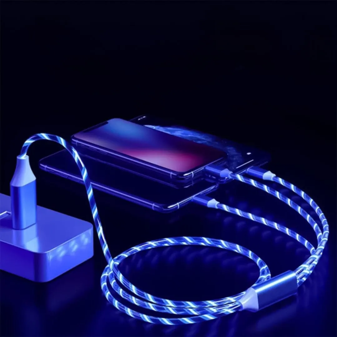 6 foot 3-in-1 Light Up Cable - Pack of 12