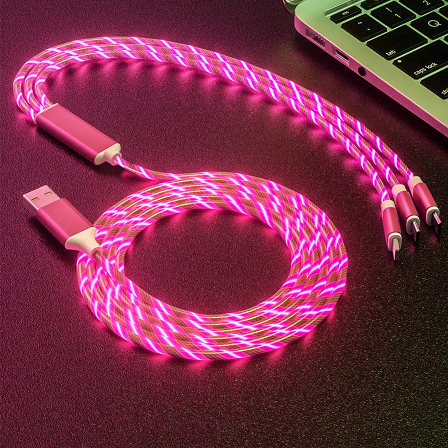 6 foot 3-in-1 Light Up Cable - Pack of 12