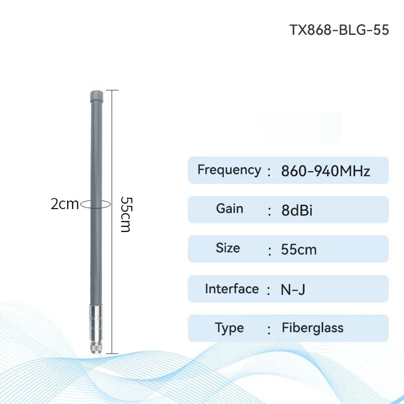 868MHz Antenna Series CDEBYTE Fiberglass Antenna 2-8dBi Rubber Antenna Sucker Antenna N Male Waterproof LoRa LoRaWan TX868-BLG-55