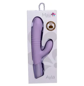 Ayla Liquid Silicone Dual Motor Thrusting Rabbit Vibrator - Rechargeable - Maia Toys