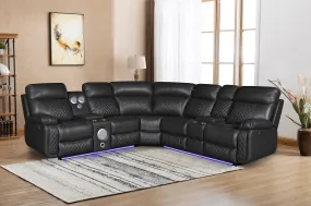 Bunbury Air Leather Corner Recliner Sofa with Bluetooth Speaker