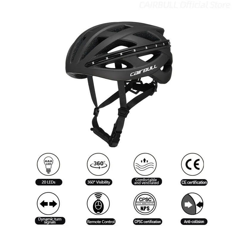 CAIRBULL Bicycle Helmet Smart Cycling LED Helmets Turn Signal Light Wireless Remota for Men Women Electric Scooter Motocross Cap