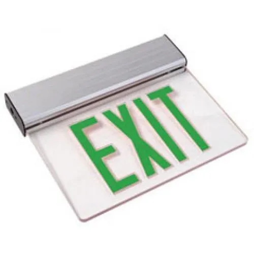 Edge-Lit - Single Sided - Red - Clear - LED Exit Sign - 120/277V