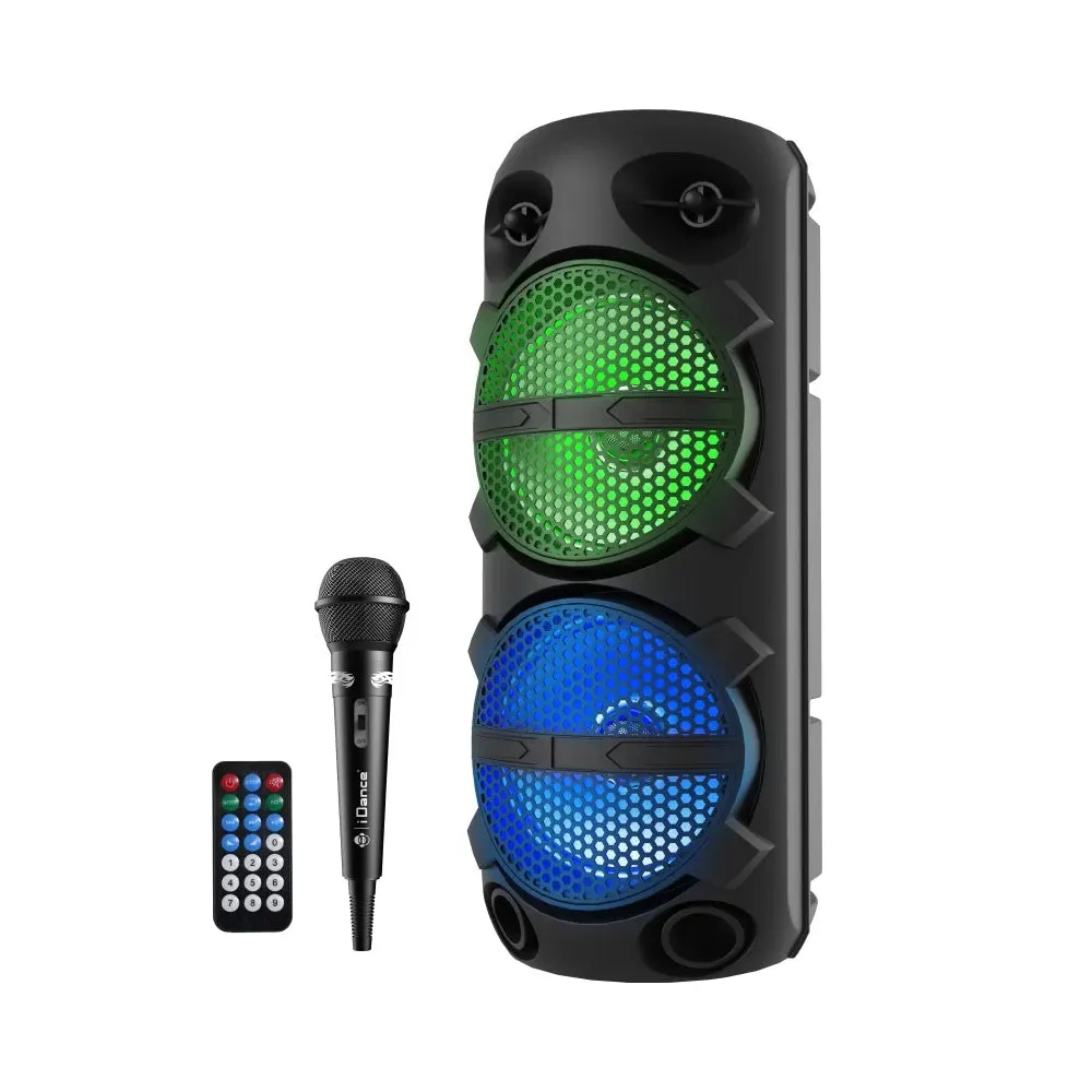 iDance Typhoon 500 Portable PA Karaoke Speaker USB/BT/TF with RGB LED Lights