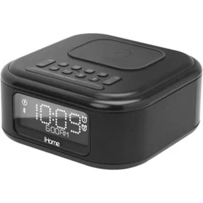 iHome iBTW23 Bluetooth Speaker System, Dual Alarm Clock, Wireless Charging - iBTW23BC