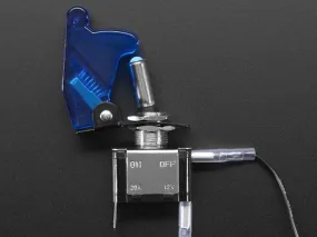 Illuminated Toggle Switch with Cover - Blue