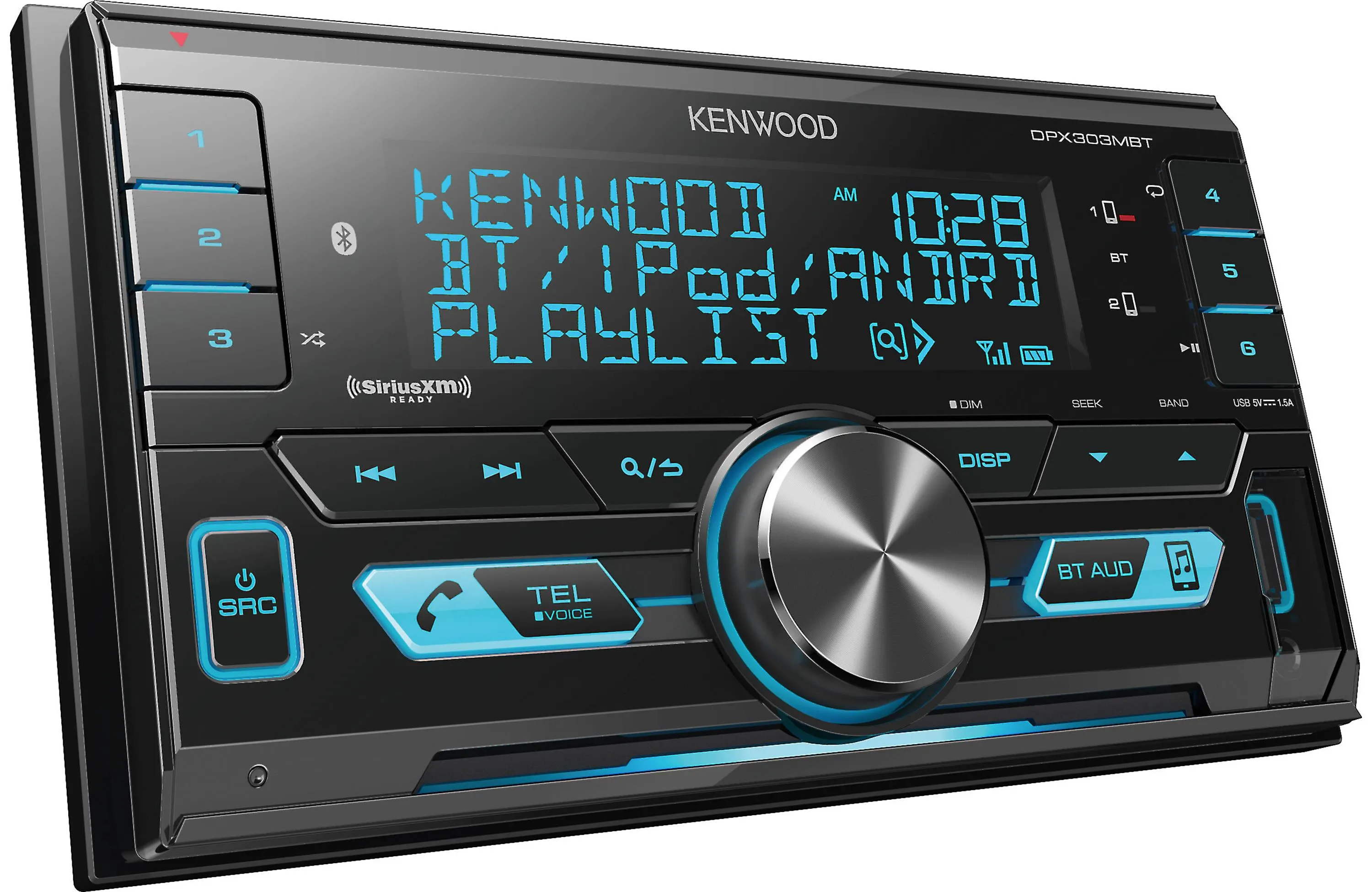 Kenwood DPX303MBT Double-Din Digital Media Receiver with Bluetooth