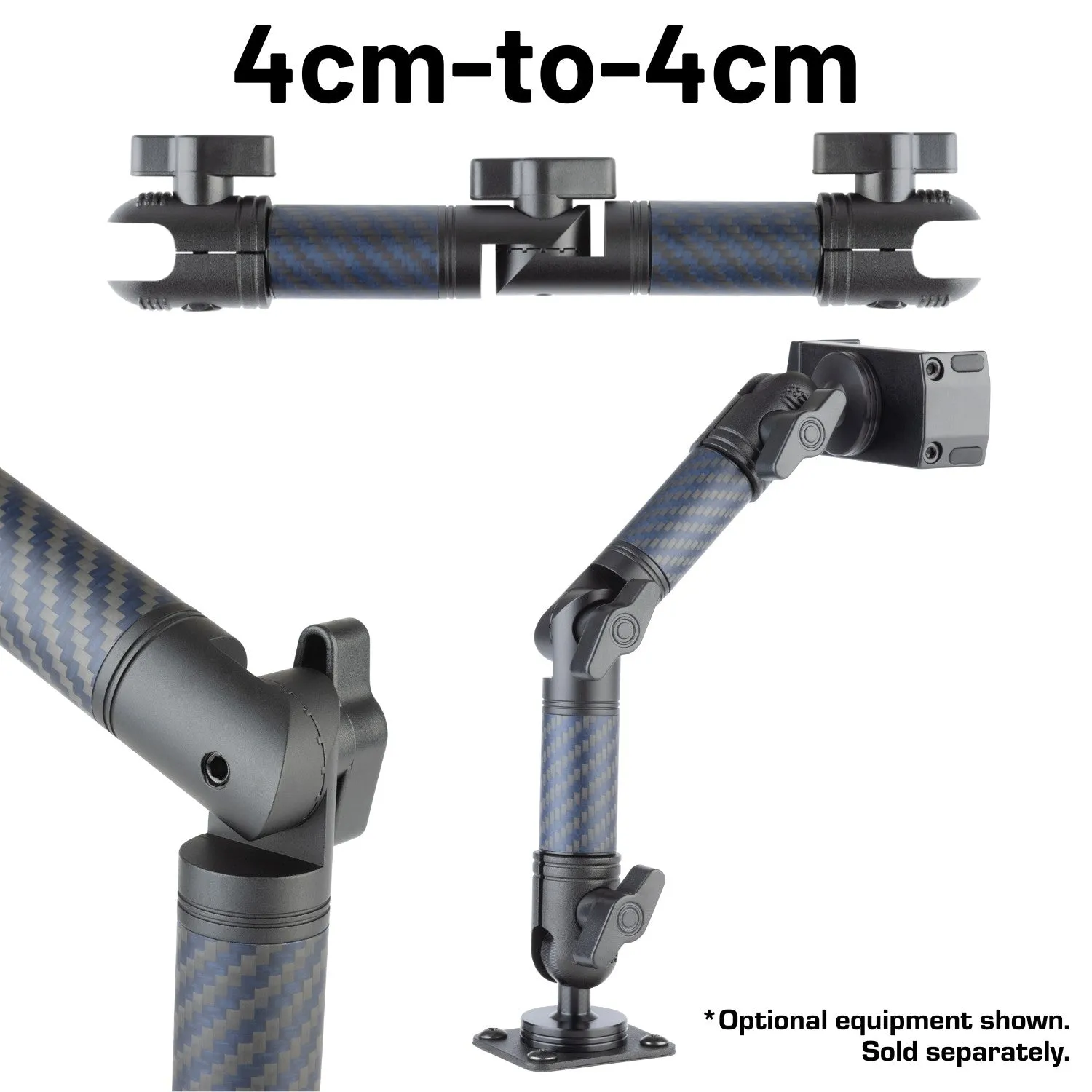 Locking Adjustable Carbon Fiber   Kevlar Mounting Arms with Articulating Joint (various sizes)