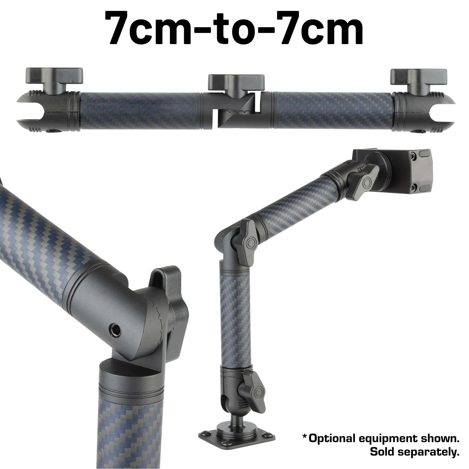 Locking Adjustable Carbon Fiber   Kevlar Mounting Arms with Articulating Joint (various sizes)