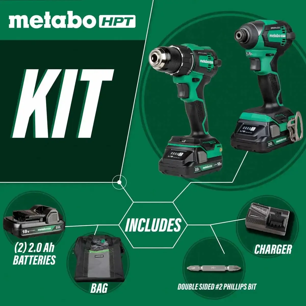 Metabo Brushless Driver Drill & Brushless Impact Driver Kit