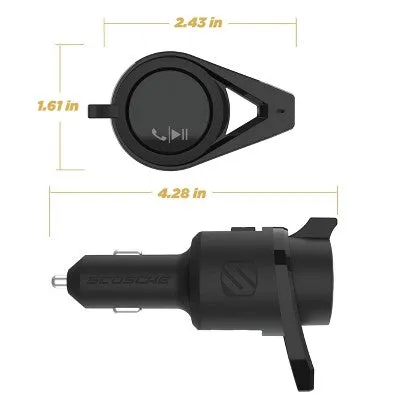 New - Scosche Bluetooth Power Delivery FM Transmitter 12W USB-A and 18W USB-C - Black