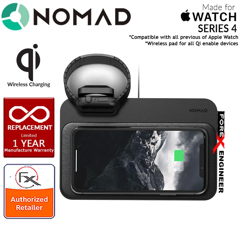 Nomad Wireless Charging Dock Base Station for  Apple Watch and works with all Qi enabled devices - MFi-certified Apple Watch Charger - Black (wireless charging station)