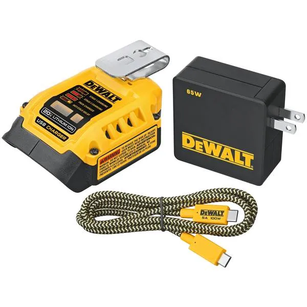 Open Box -  DEWALT 20V MAX DCB094 20 V Lithium-Ion USB Charging Kit 3 pc