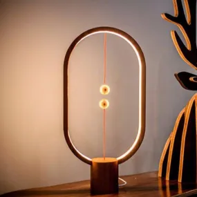 Oval Shape Magnetic LED Lamp - Wood