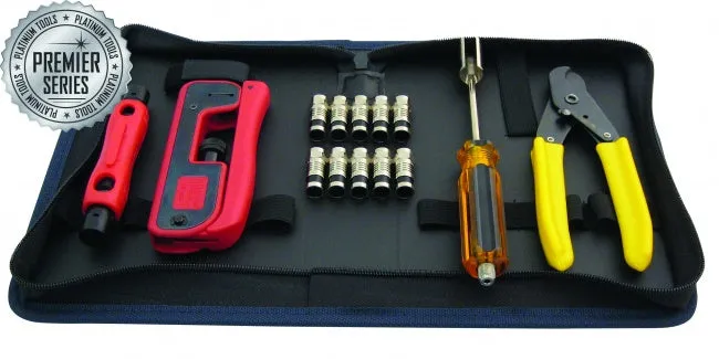 Platinum Tools 90201 Premier Series RG6 CATV Connectivity Kit, w/Nylon Zip Case