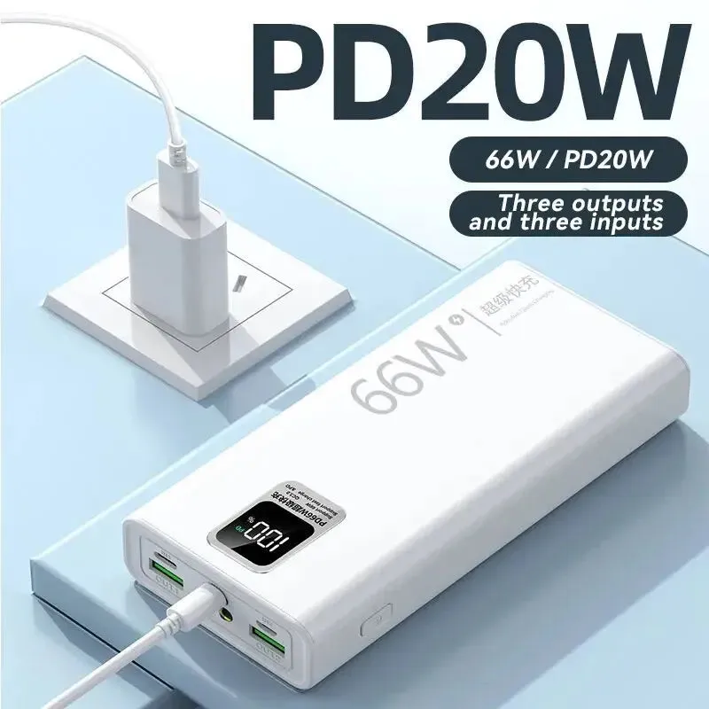 Power Bank 66W 30000mAh Super Fast Charging & Recharging External Battery