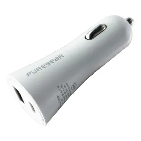 PureGear (30-Watt) LightSpeed USB and USB-C Dual Port Car Charger - White