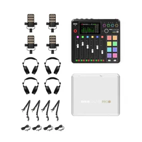 Rode Ultimate 'Quad Pod' Complete RodeCaster Pro II Four Person Podcaster Kit - Bundle