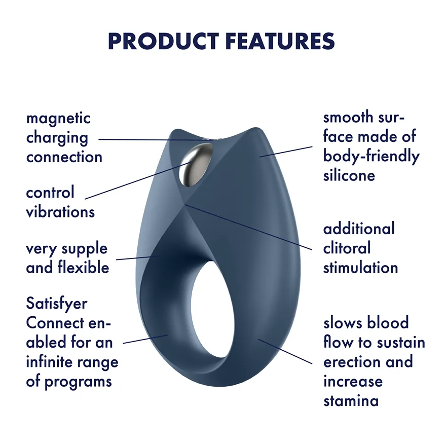 Satisfyer Royal One - App-Controlled Bluetooth Cock Ring, Dark Blue