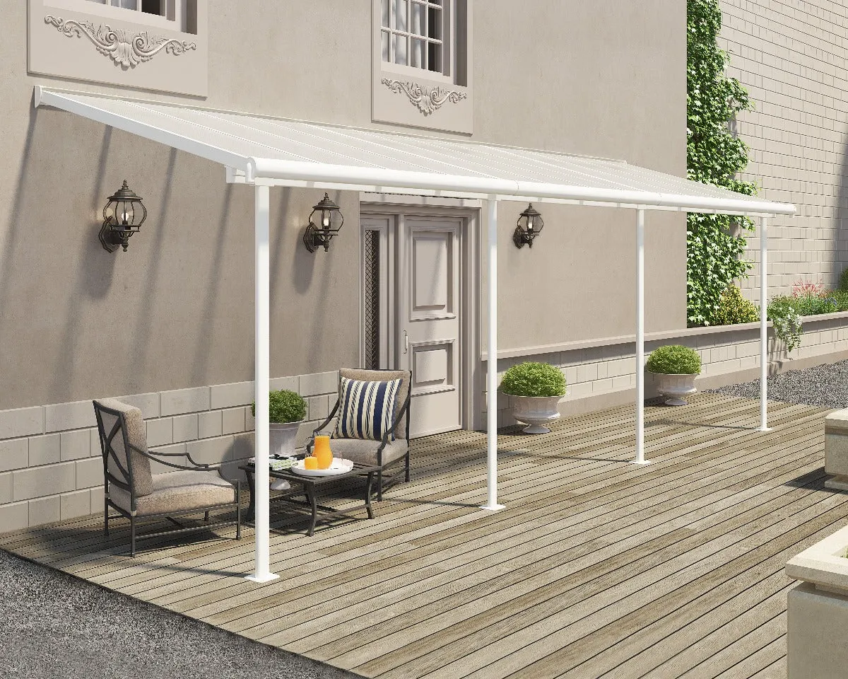 Sierra™ Patio Cover 7.5 ft. x 22.5 ft. White Frame Clear Panels | Palram-Canopia