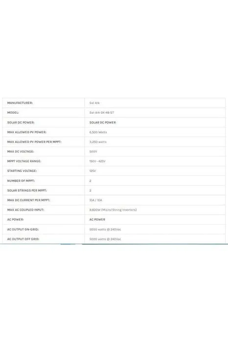 Sol-Ark 5K 120/240 | 6,500W PV Input | 5-Year Standard Warranty | Indoor/Outdoor NEMA-3R