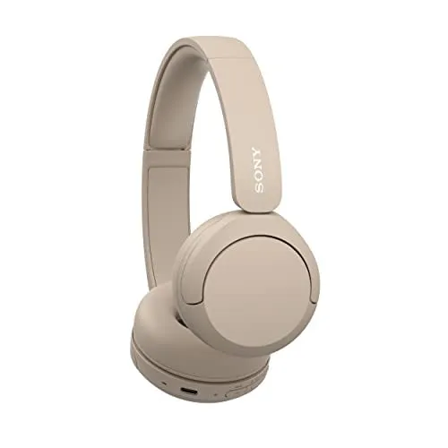 Sony WH-CH520, Wireless On-Ear Bluetooth Headphones with Mic, Upto 50 Hours Playtime, DSEE Upscale, Multipoint Connectivity/Dual Pairing,Voice Assistant App Support for Mobile Phones (Beige)