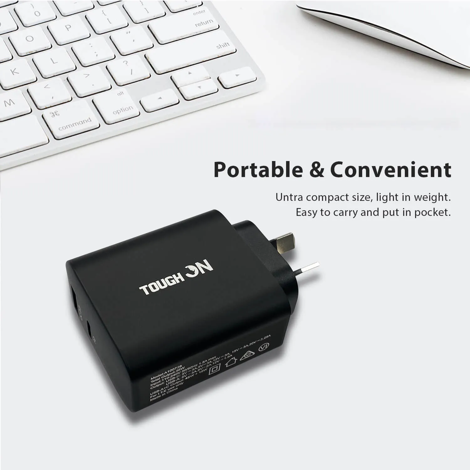 Tough on 65W Dual Port PD & QC 3.0 Fast Wall Charger