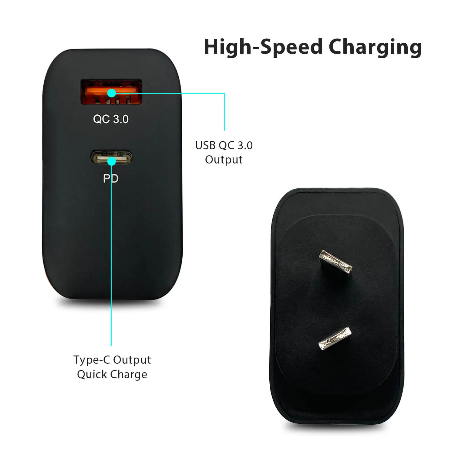 Tough on 65W Dual Port PD & QC 3.0 Fast Wall Charger