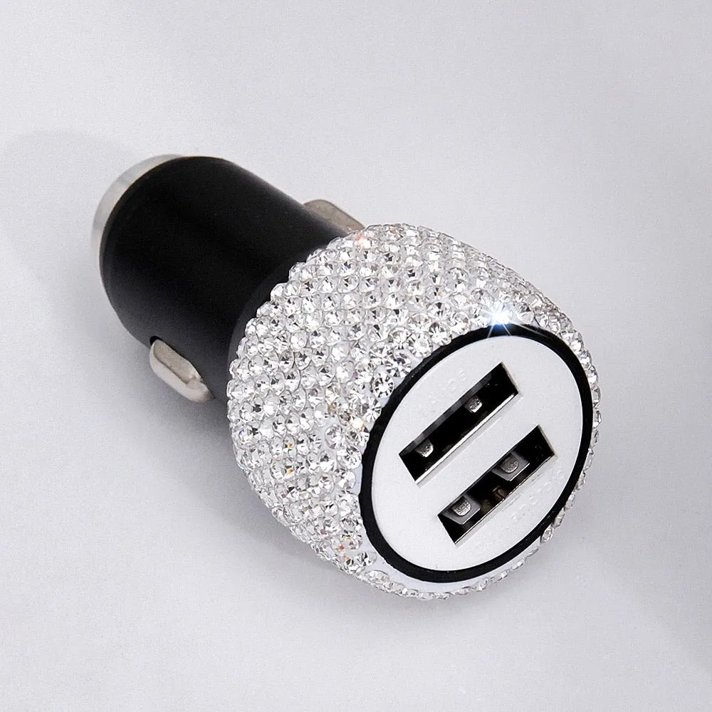 USB Fast-charged Diamond Car Charger