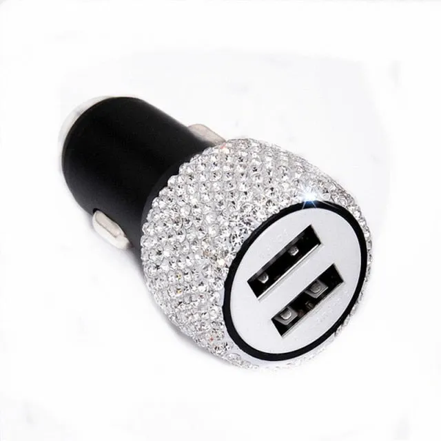 USB Fast-charged Diamond Car Charger