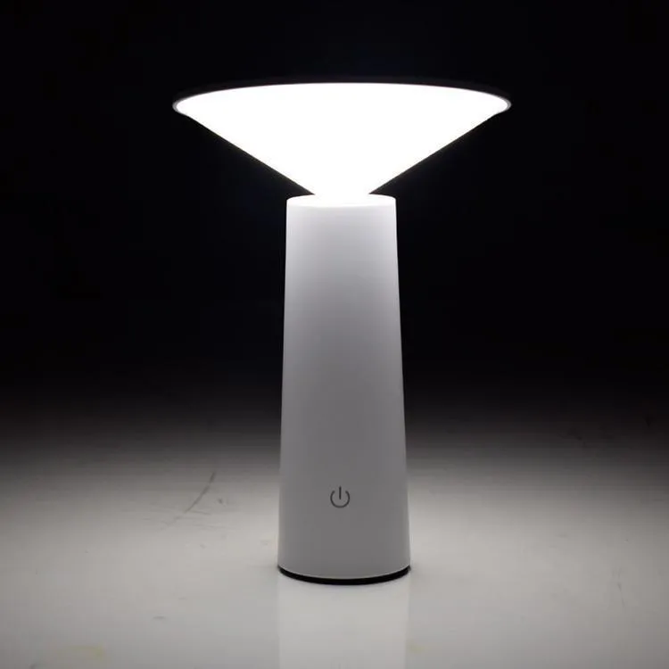 White Minimalist Table Lamp -LED USB Dimmable