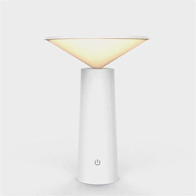 White Minimalist Table Lamp -LED USB Dimmable