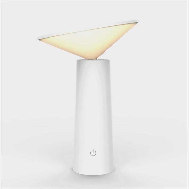 White Minimalist Table Lamp -LED USB Dimmable