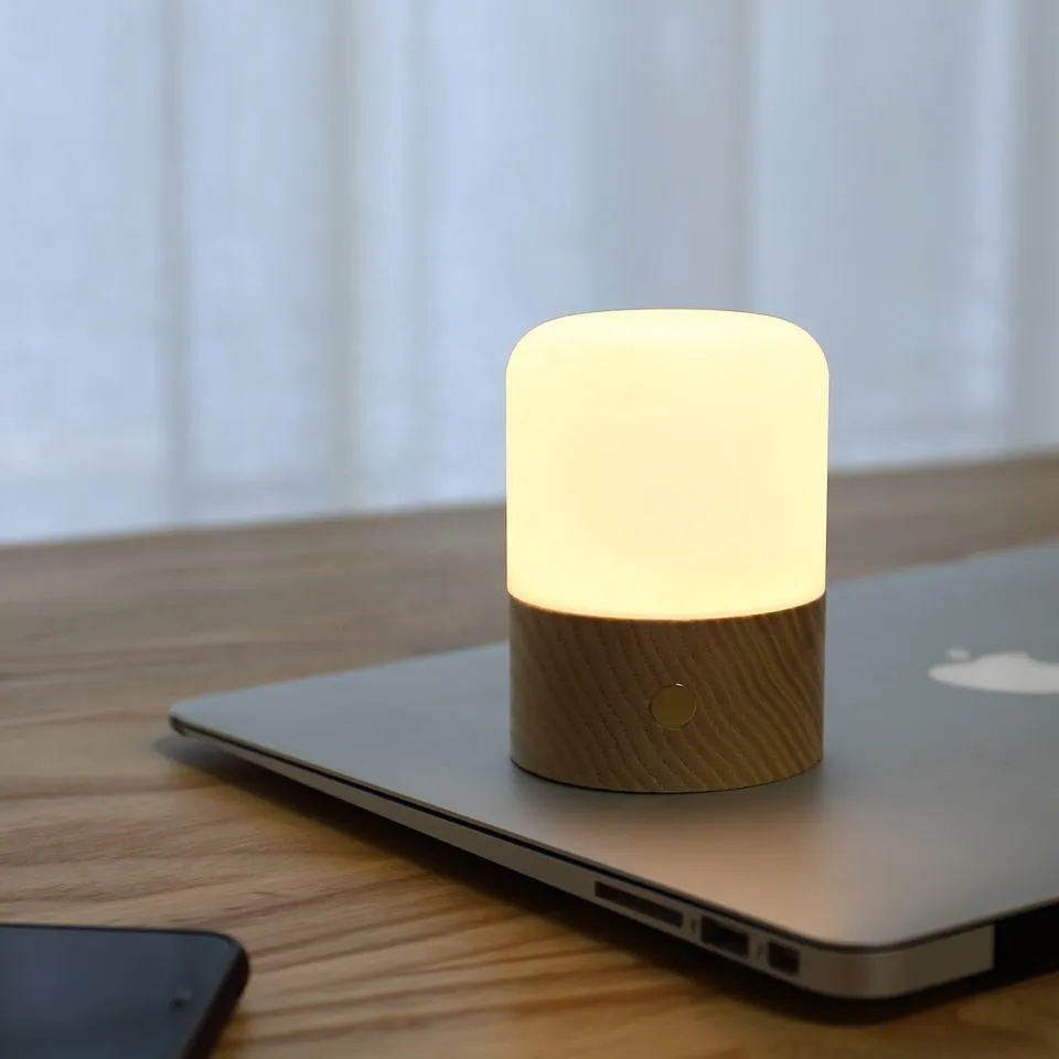 Wooden Aroma Diffuser Touch Switch Three-level Dimming Table Lamp